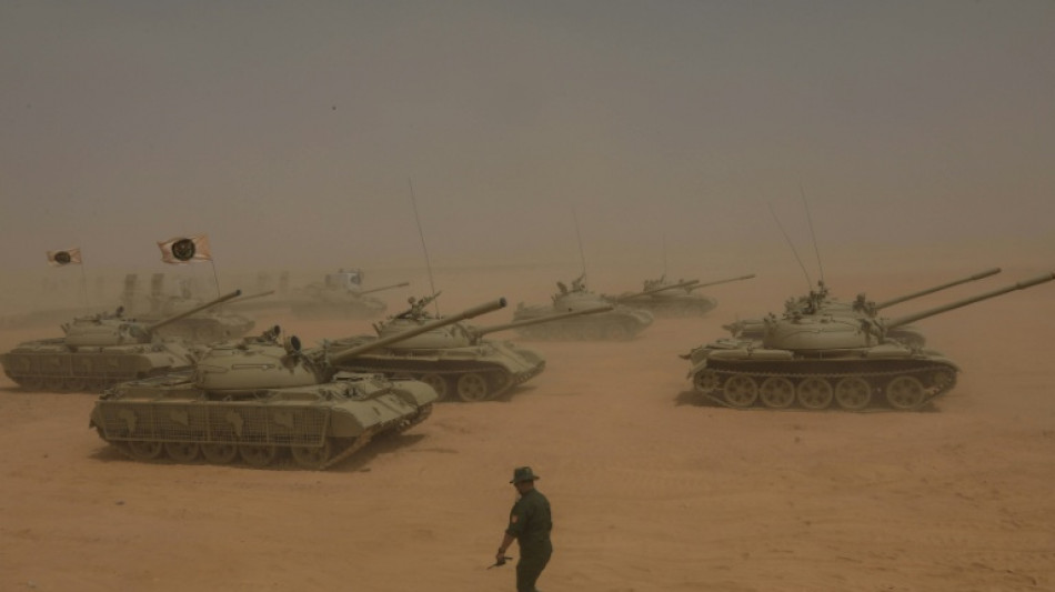 En plein d&eacute;sert, une d&eacute;monstration de force de l'Arm&eacute;e nationale libyenne command&eacute;e par Haftar