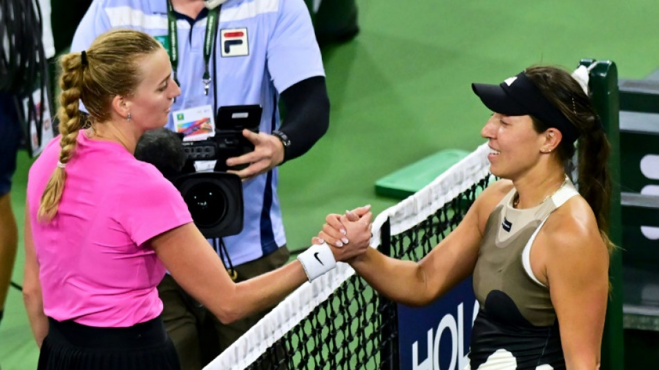 Kvitova saves four match points to topple Pegula