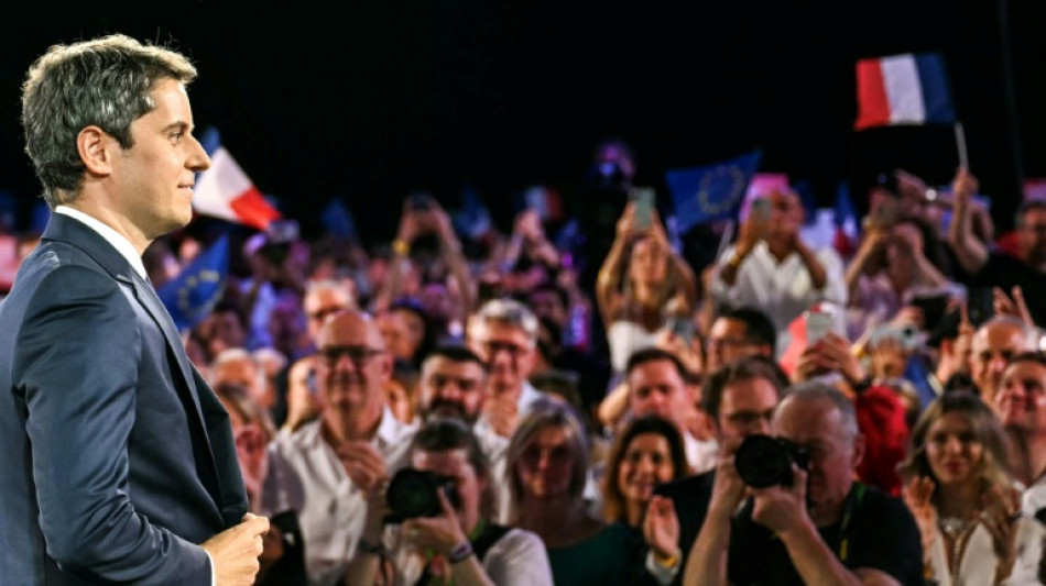 Pr&eacute;sidentielle: en meeting, Attal vante sa "force d'agir" et expose sa "promesse fran&ccedil;aise"