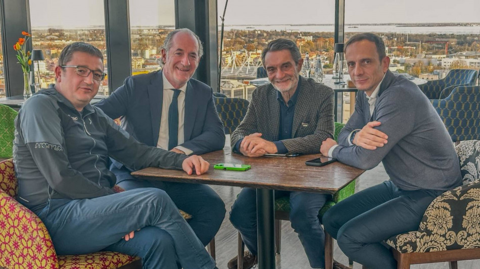Zaia a pranzo con Fontana Fugatti e Fedriga, 'grazie ragazzi'