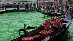 Activistas ti&ntilde;en de verde el Gran Canal de Venecia durante protesta clim&aacute;tica