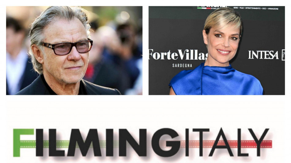 Harvey Keitel e Micaela Ramazzotti al Filming Italy Sardegna